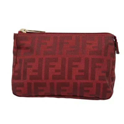 Pre-owned Fendi Red Canvas Clutch Bag ()