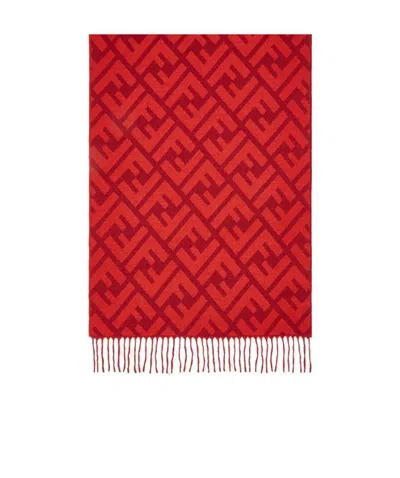 Fendi Red Cashmere Scarf