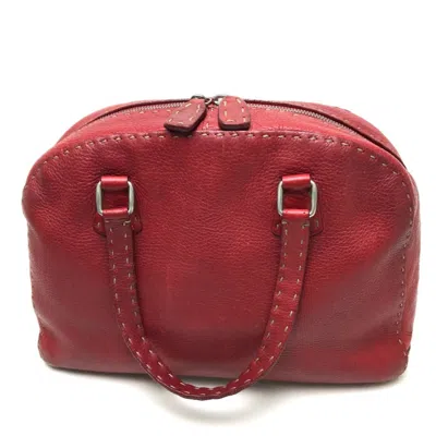 Pre-owned Fendi Red Color Boston Bag Handbag Shoulder Bag ()