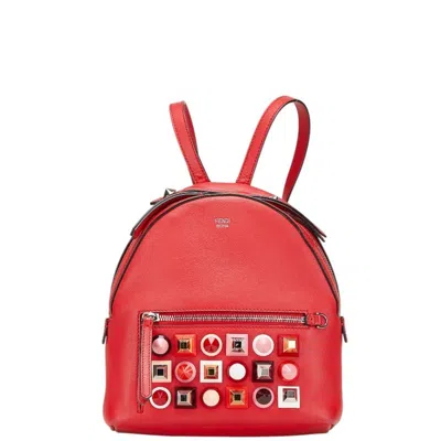 Pre-owned Fendi Red Color Leather Backpack ()