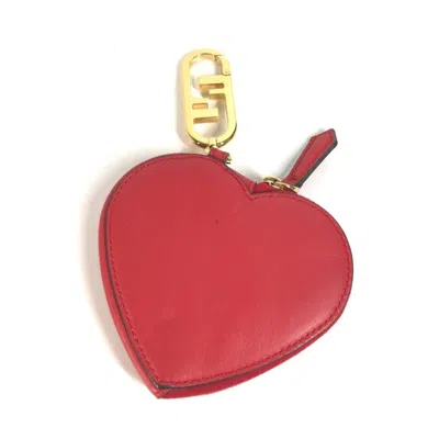 Pre-owned Fendi Red Color Leather Coin Purse/coin Case ()