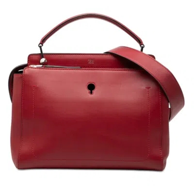 Pre-owned Fendi Red Color Leather Handbag Pouch Shoulder Bag ()