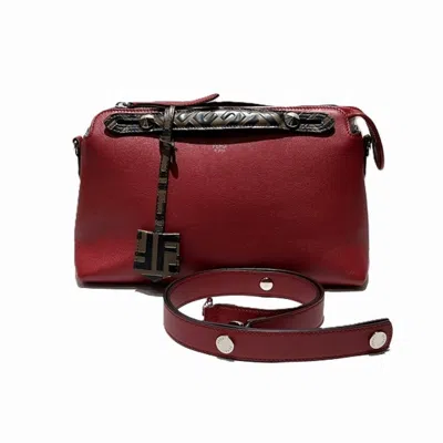 Pre-owned Fendi Red Color Leather Handbag Shoulder Bag ()