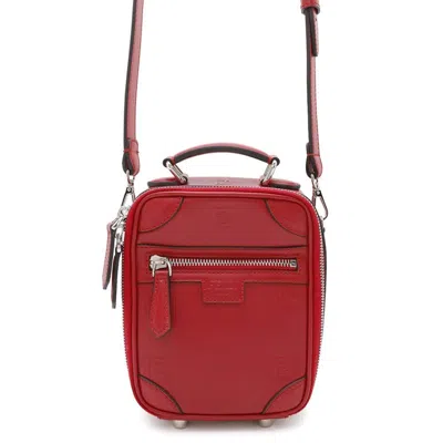 Pre-owned Fendi Red Color Leather Shoulder Bag ()
