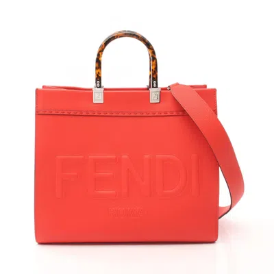 Pre-owned Fendi Red Color Leather Tote Bag ()
