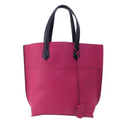 Pre-owned Fendi Red Color Rose Red Leather Tote Bag ()