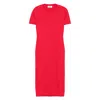 Fendi Ff Cotton And Viscose Fitted Midi Dress In Red
