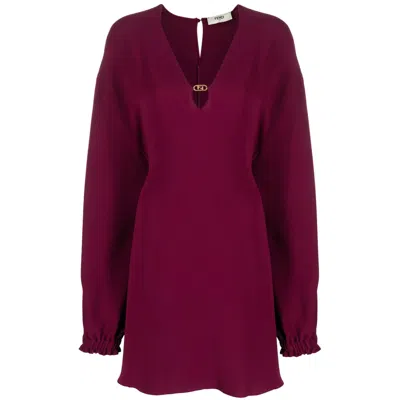 FENDI FENDI RED DRESSES - DAY DRESSES WOMEN