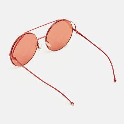 Pre-owned Fendi Red Ff 0285/s Round Sunglasses