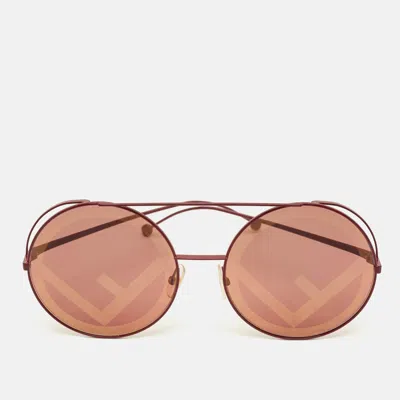 Pre-owned Fendi Red Ff 0285/s Round Sunglasses