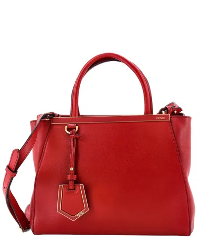 Pre-owned Fendi Red Leather 2jours Bag Petite (authentic Pre-loved)
