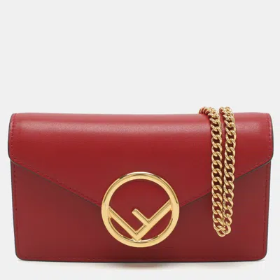 Pre-owned Fendi Red Leather Belt Bag