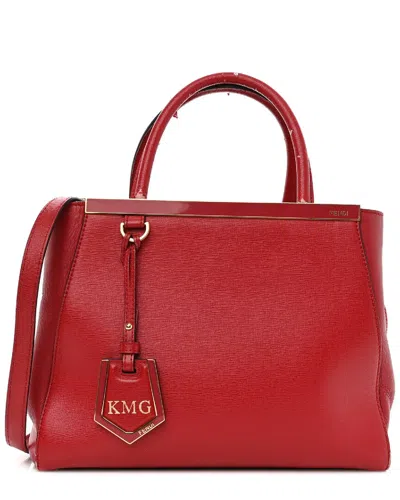Fendi Red Leather Elite Petite 2jours Tote (authentic )