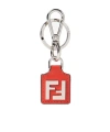Fendi Red Leather Key Case In Gray