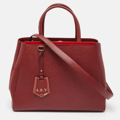 Pre-owned Fendi Red Leather Medium 2jours Tote