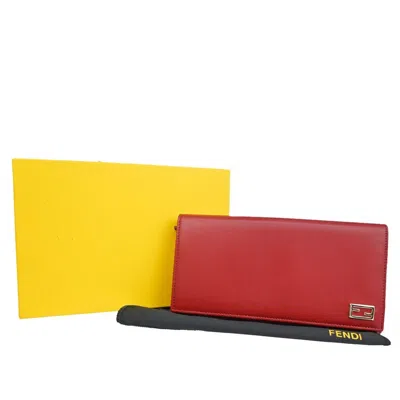 Fendi Red Leather Wallet  ()