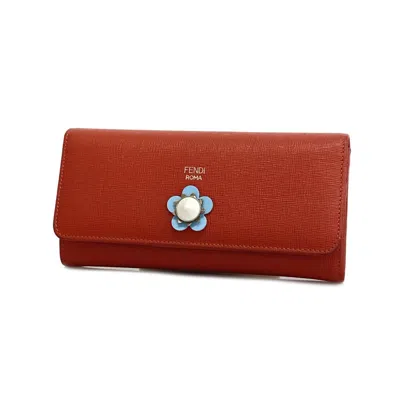 Fendi Red Leather Wallet  ()