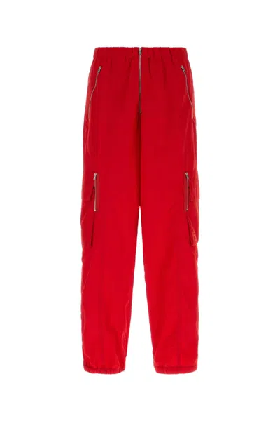 Fendi Red Nylon Joggers