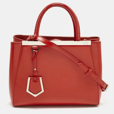 Pre-owned Fendi Red Patent Leather Petite 2jours Tote