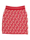 Fendi Red Skirt With Ff Motif In Cotton Blend Girl In Red