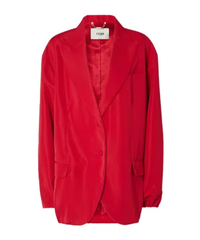 Fendi Red Technical Viscose Jacket