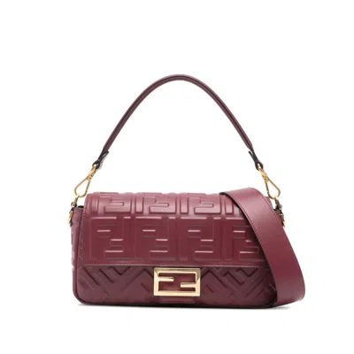 Fendi Red Tote Bags Women In Burgundy