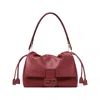 Fendi Women Mamma Baguette Medium Leather Crossbody Bag In Burgundy