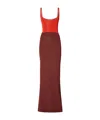 Fendi Two-tone Viscose Blend Long Dress