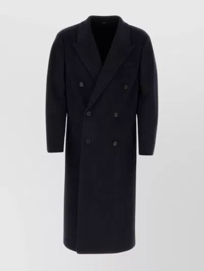 Fendi Trench Coat Wool Belted Waist In Black