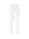 Fendi Regular Fit Denim Trouser With Ff Logo Embroidery In White