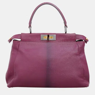 Pre-owned Fendi Regular Peekaboo Bag In Purple