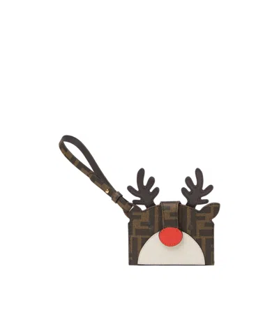 Fendi Reindeer-motif Card Holder In Multi