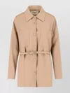 Fendi Relaxed Fit Jacket With Belt And Pockets In Neutral