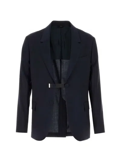 Fendi Removable-strap Single-breasted Blazer In Blue