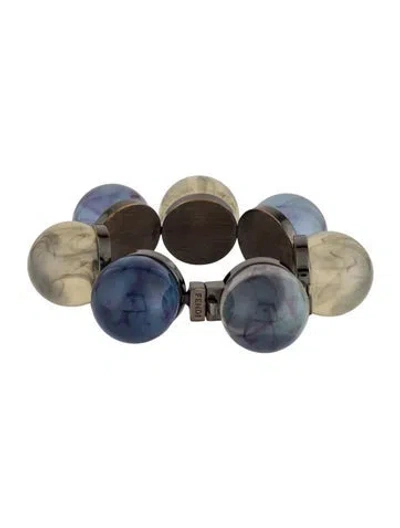 Pre-owned Fendi Resin Bubble Bangle, 7.75" In Blue/purple