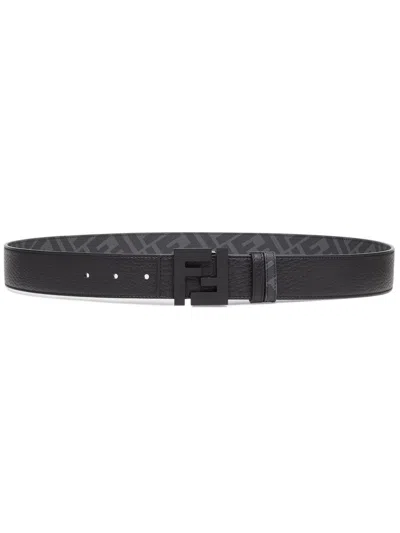 Fendi Reversible Belt With Iconic Cufflink Closure - 3.5 Cm Width In Orange