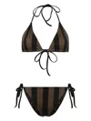 Fendi Reversible Bikini Set In Brown
