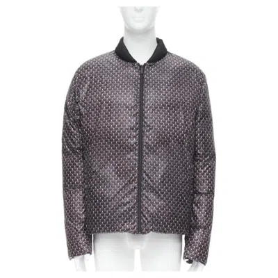 Pre-owned Fendi Reversible Black Monster Bug Eye Nylon Goose Down Puffer Jacket Eu46 S