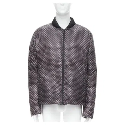 Pre-owned Fendi Reversible Black Monster Bug Eye Nylon Goose Down Puffer Jacket Eu46 S