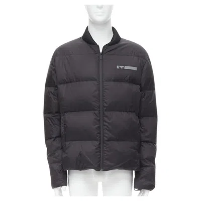 Pre-owned Fendi Reversible Black Monster Bug Eye Nylon Goose Down Puffer Jacket Eu48 M