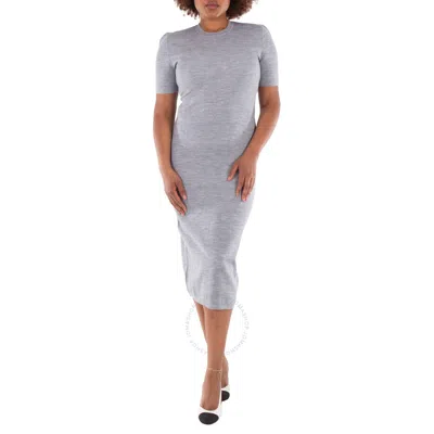 Fendi Reversible Crew Neck Wool Dress In Grey