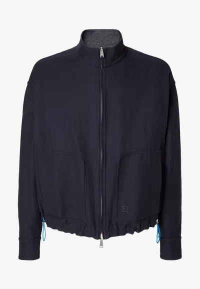 Fendi Reversible Denim Jacket In Blue