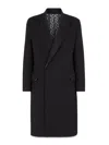 Fendi Ff-print Double-breasted Reversible Coat In Black