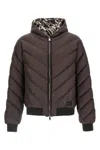 Fendi Reversible Down Jacket Puffer Jackets Beige In Brown