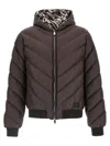 Fendi Reversible Down Jacket Puffer Jackets Beige In Brown