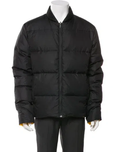 Pre-owned Fendi Reversible Down Puffer Coat W/ Tags In Black