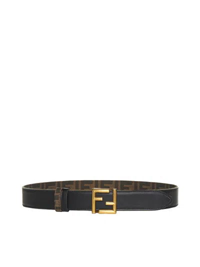 FENDI REVERSIBLE FF BELT IN BLACK LEATHER