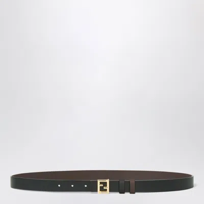 Fendi Reversible Ff Buckle Leather Belt In Black