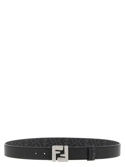 Fendi Reversible Ff Logo Belt In Black
