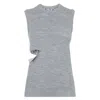 Fendi Sleeveless Wool Top With Unique Cut-out Detail In Gray